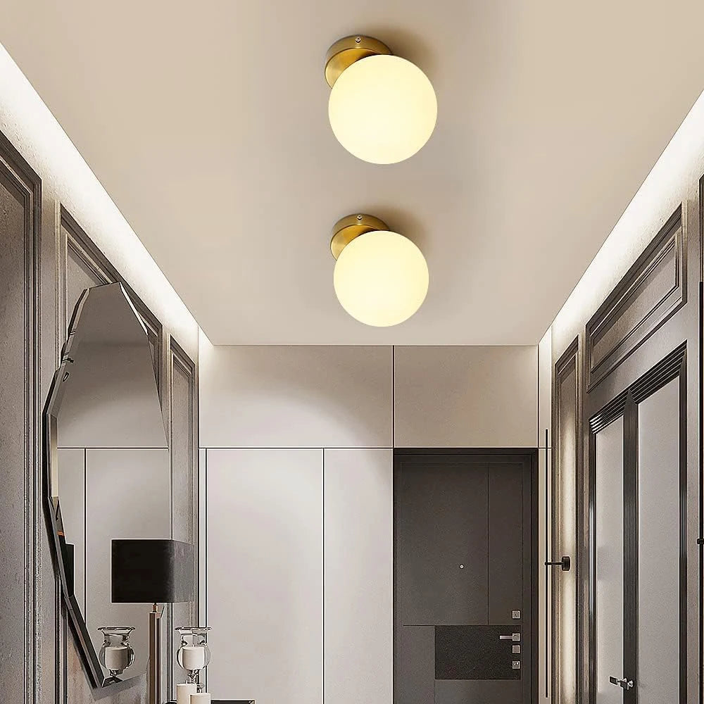Indoor Wall Light,Nordic Wall Lights with Glass Ball,Lampshade Diameter 15 cm,Wall Lighting E27 for Bedroom(Without Bulb)