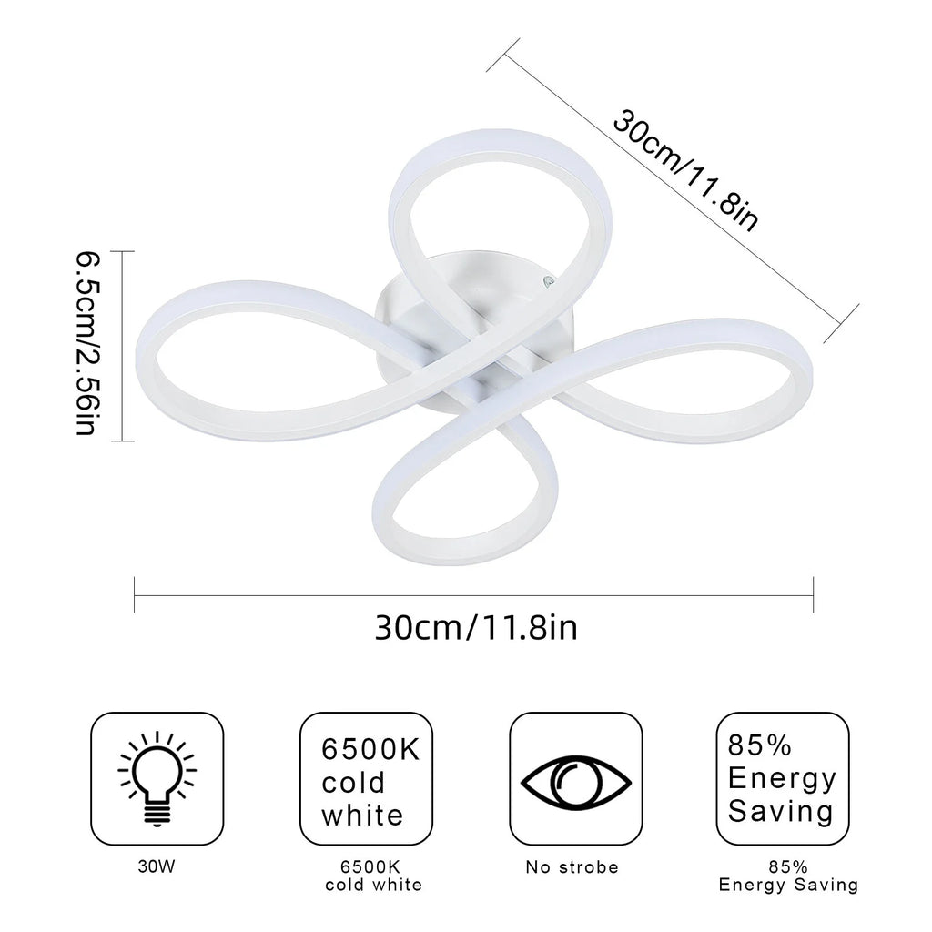 Modern LED Ceiling Lights,30W 2700LM Creative Flower Shape Chandeliers Ceiling Lamp For Bedroom,6500K Cool White Light