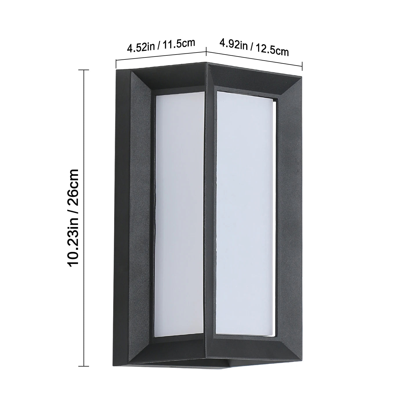 Modern Rectangle LED Wall Sconce,18W Neutral Light Black Metal Frame Frosted Shade Indoor Wall Lamp Bedroom Corridor Entryway Decor Wall Light