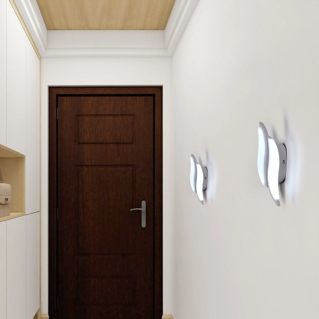 LED  Wall Sconce,12W Acrylic Wall Lamp Leaf-Shaped Design Cool White Light 6500K for Bedroom Living Room Corridor