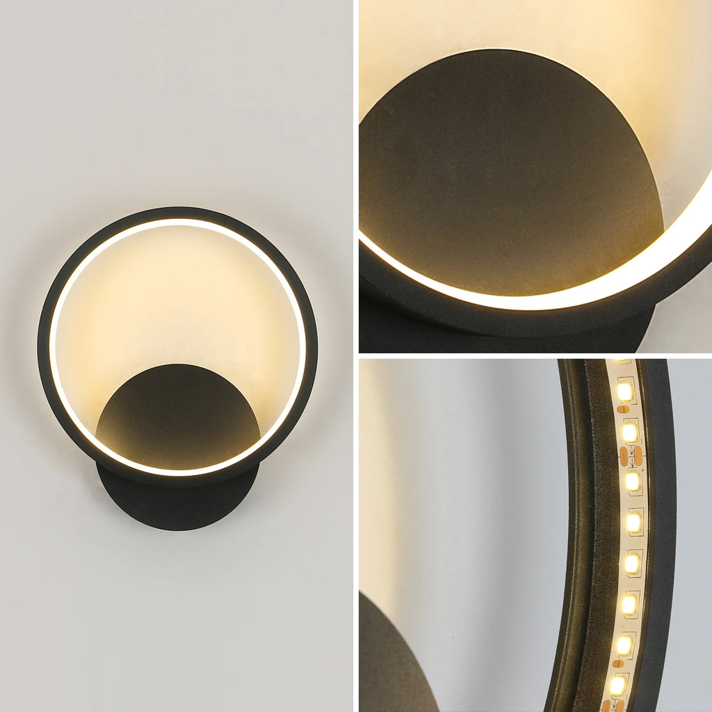 Indoor Wall Lights,Modern 12W Round Wall Night Lamp ,Perfect for Living Room,Bedroom,Hallway,Stairs,3000K Warm White Light