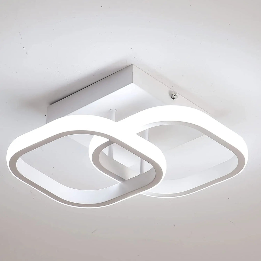 LED Ceiling Light,White Square Creative Acrylic Modern Ceiling Lighting,22W Indoor Decor LED Ceiling Lamp for Bedroom