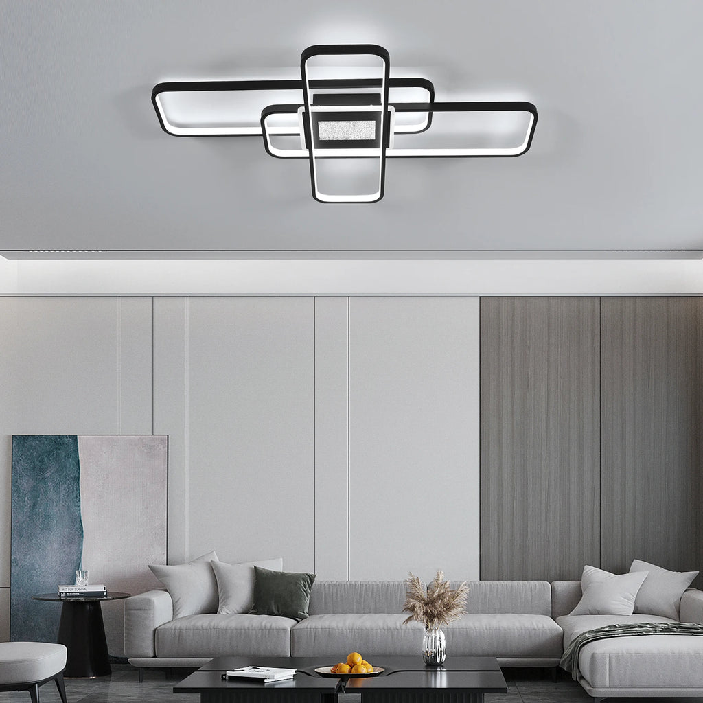 Dimmable LED Ceiling Lights,56W Square Light Fittings Ceilings with Remote Control/APP Control 3000K/4500K/6500K For Dining Room