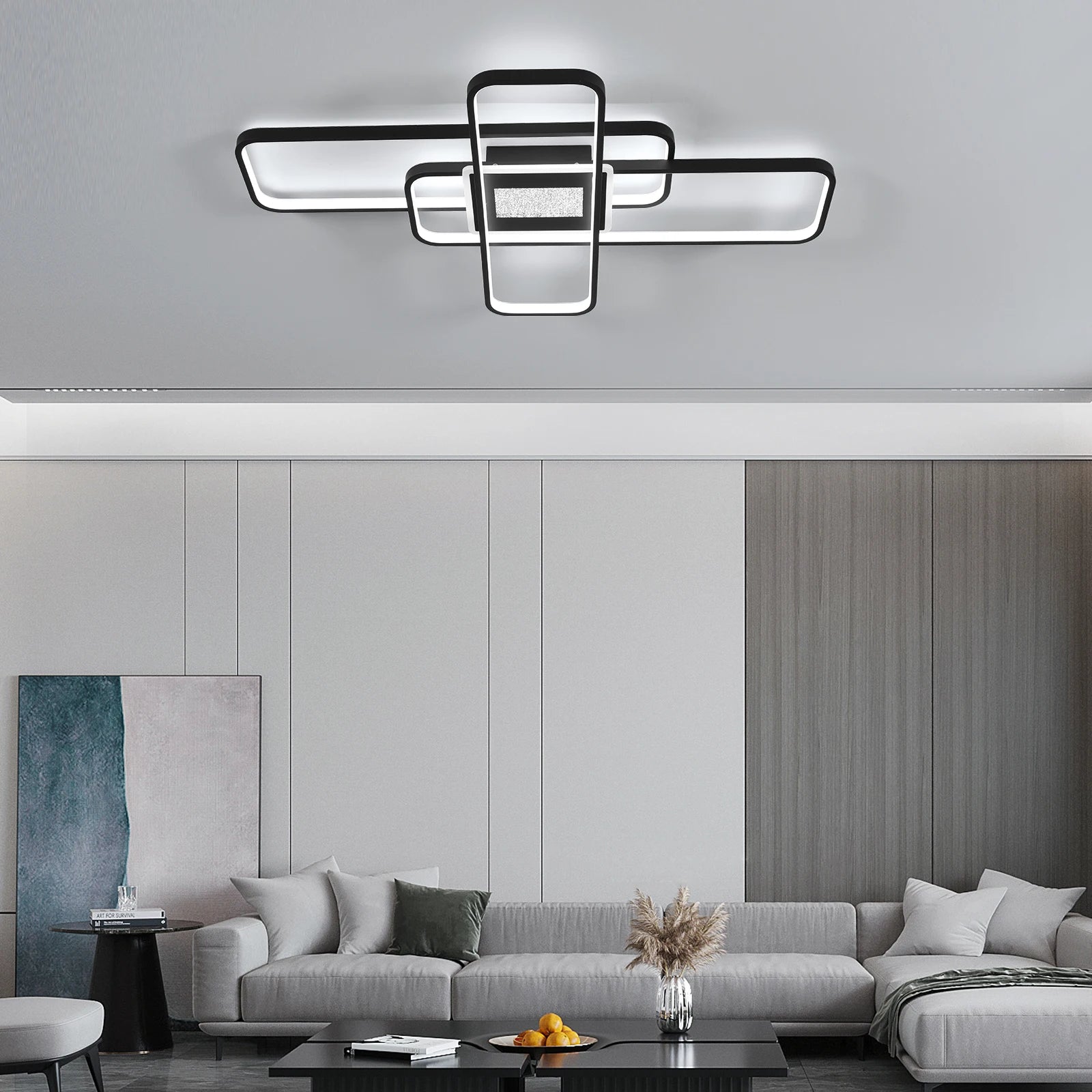 Dimmable LED Ceiling Lights,56W Square Light Fittings Ceilings with Remote Control/APP Control 3000K/4500K/6500K For Dining Room