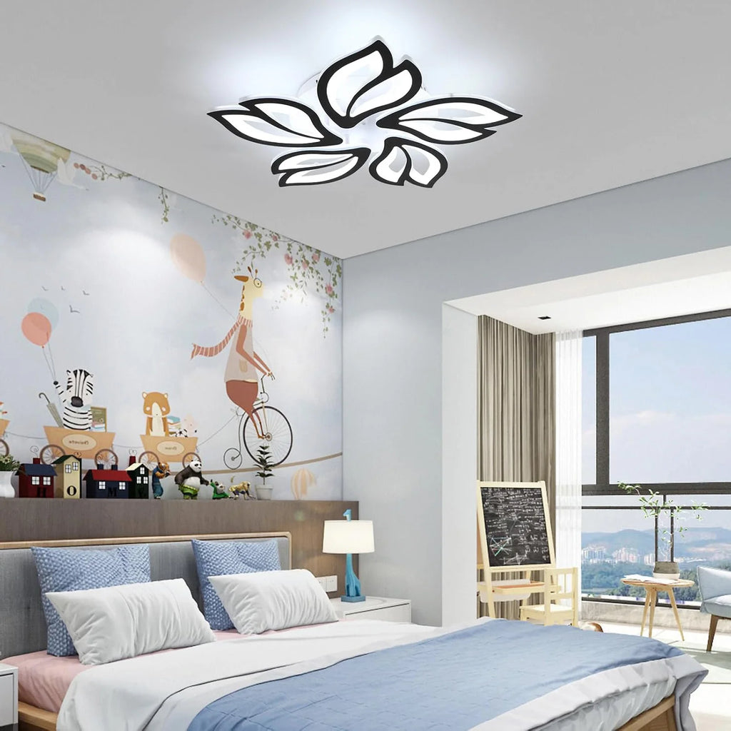 Dimmable LED Ceiling Light,Use APP Ceiling Lamp Petals with Remote Control,3000K/4500K/6500K For Living Room