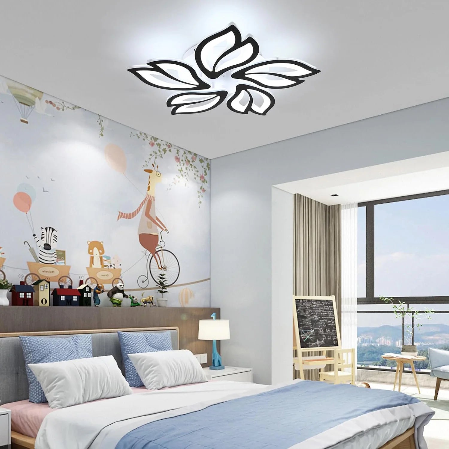 Dimmable LED Ceiling Light,Use APP Ceiling Lamp Petals with Remote Control,3000K/4500K/6500K For Living Room