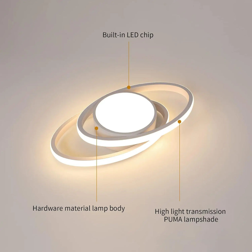 LED Ceiling Light,39W 4385LM Lighting Fixture,Round Modern Design Ceiling Lamp for Living Room Bedroom Corridor Balcony, Dia 39cm, Warm Light 3000K/White Light 6500K
