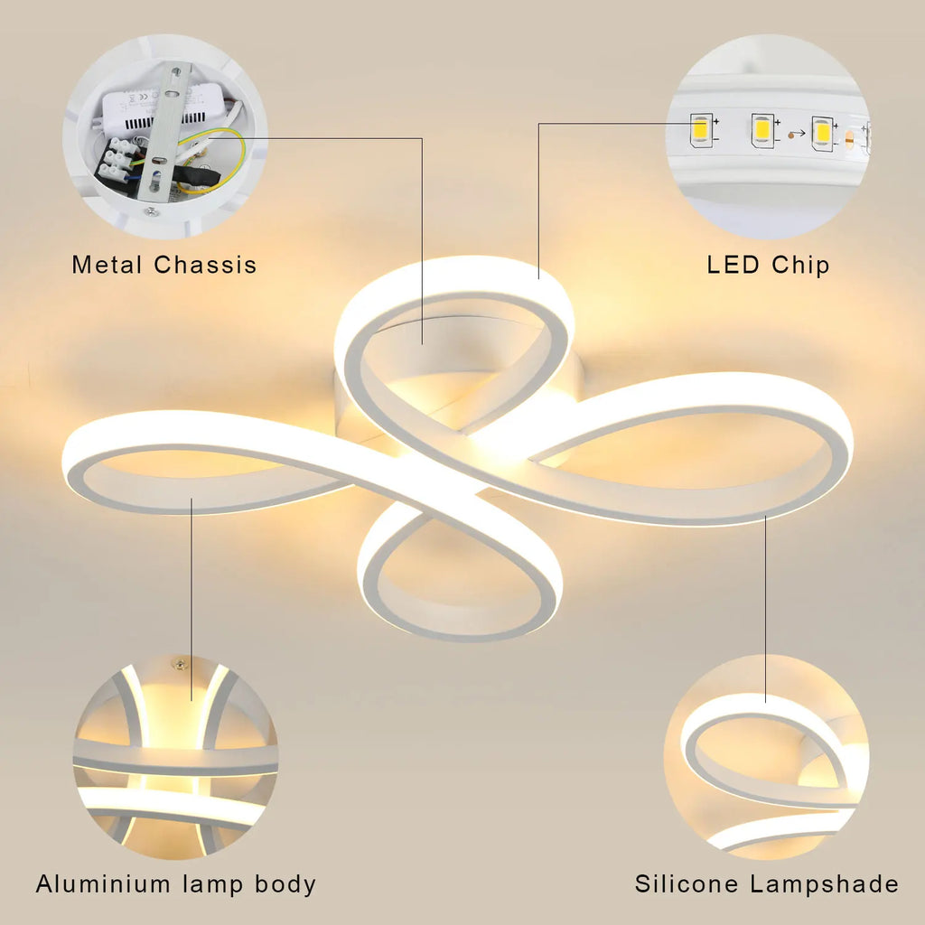 LED Ceiling Light,30W 3500LM Creative Flower Shapes LED Ceiling Lamp in Acrylic Modern Ceiling Light for Living Room,Bedroom,Dining Room,Warm Light 3000K