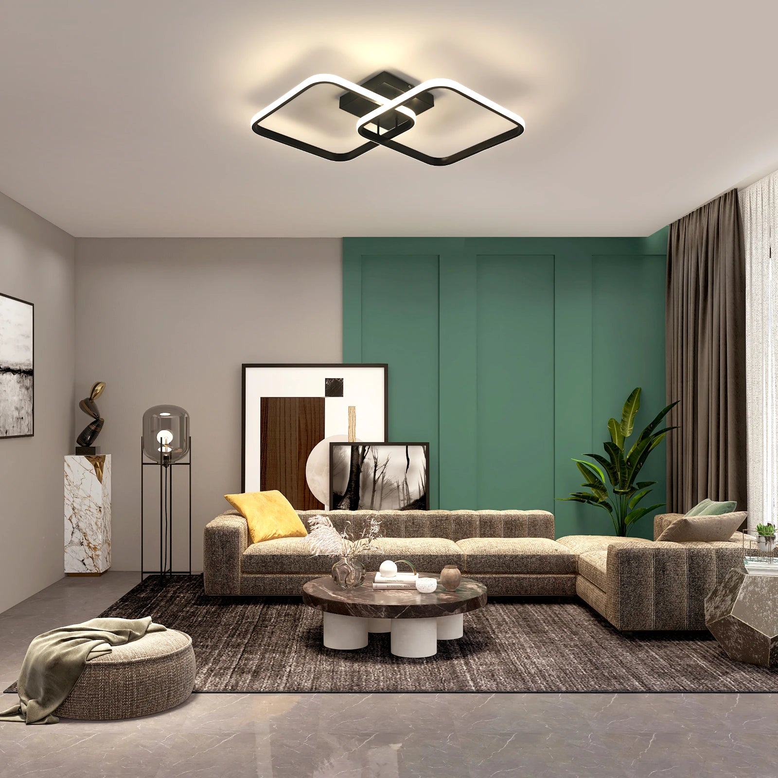 Dimmable LED Ceiling Light,50W 4500LM Ceiling Lamp with Remote Control,Dimmable 3000K-6500K Ceiling Light for Living Room