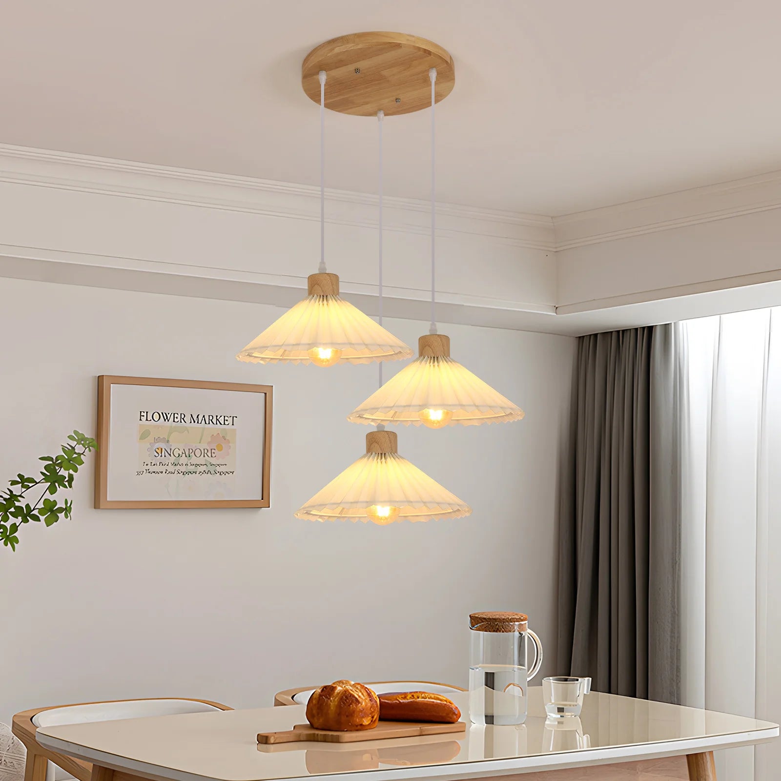 3-Light Chandelier,Industrial Farmhouse Ceiling Pendant Light,Adjustable Hanging Lamp for Kitchen Island(Bulb not included)