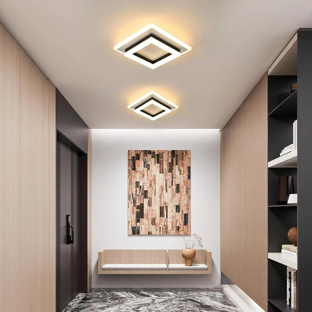 LED Ceiling Light,Square 24W 2700LM,Modern Indoor Ceiling Light for Hallway,Bedroom,Bathroom,Kitchen, Living Room,,Dia 20 cm-Non Dimmable
