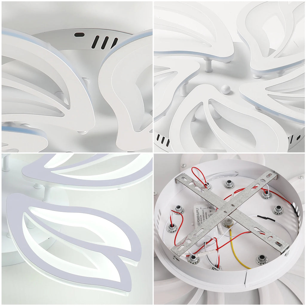 Modern Flower LED Ceiling Light, Non-dimmable Indoor Ceiling Lamp for Bedroom Living Room,Cold White Light 6500K