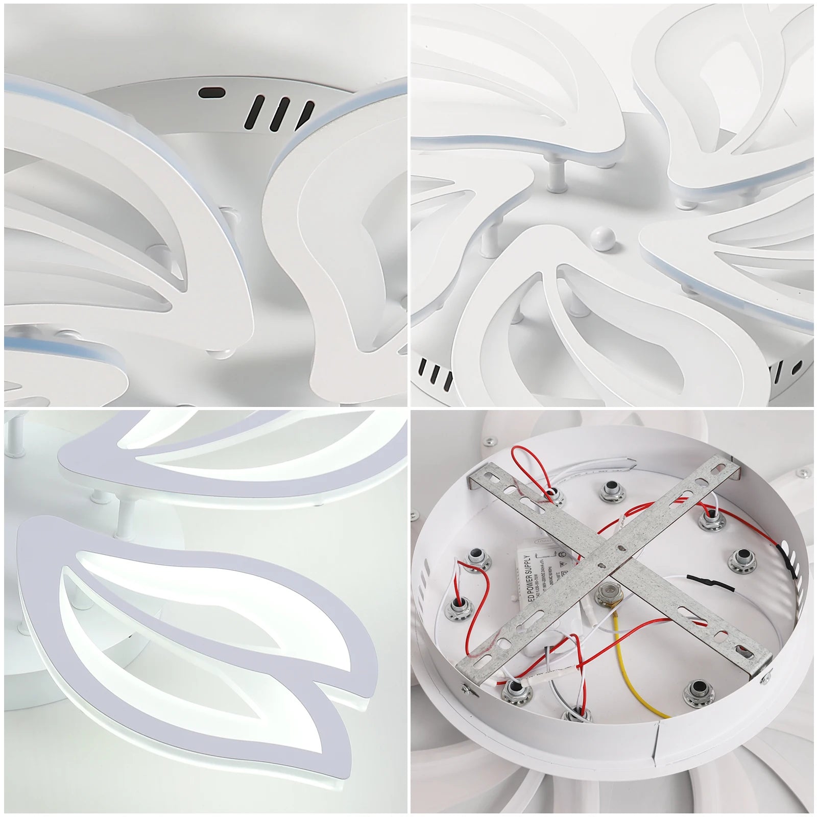 Modern Flower LED Ceiling Light, Non-dimmable Indoor Ceiling Lamp for Bedroom Living Room,Cold White Light 6500K