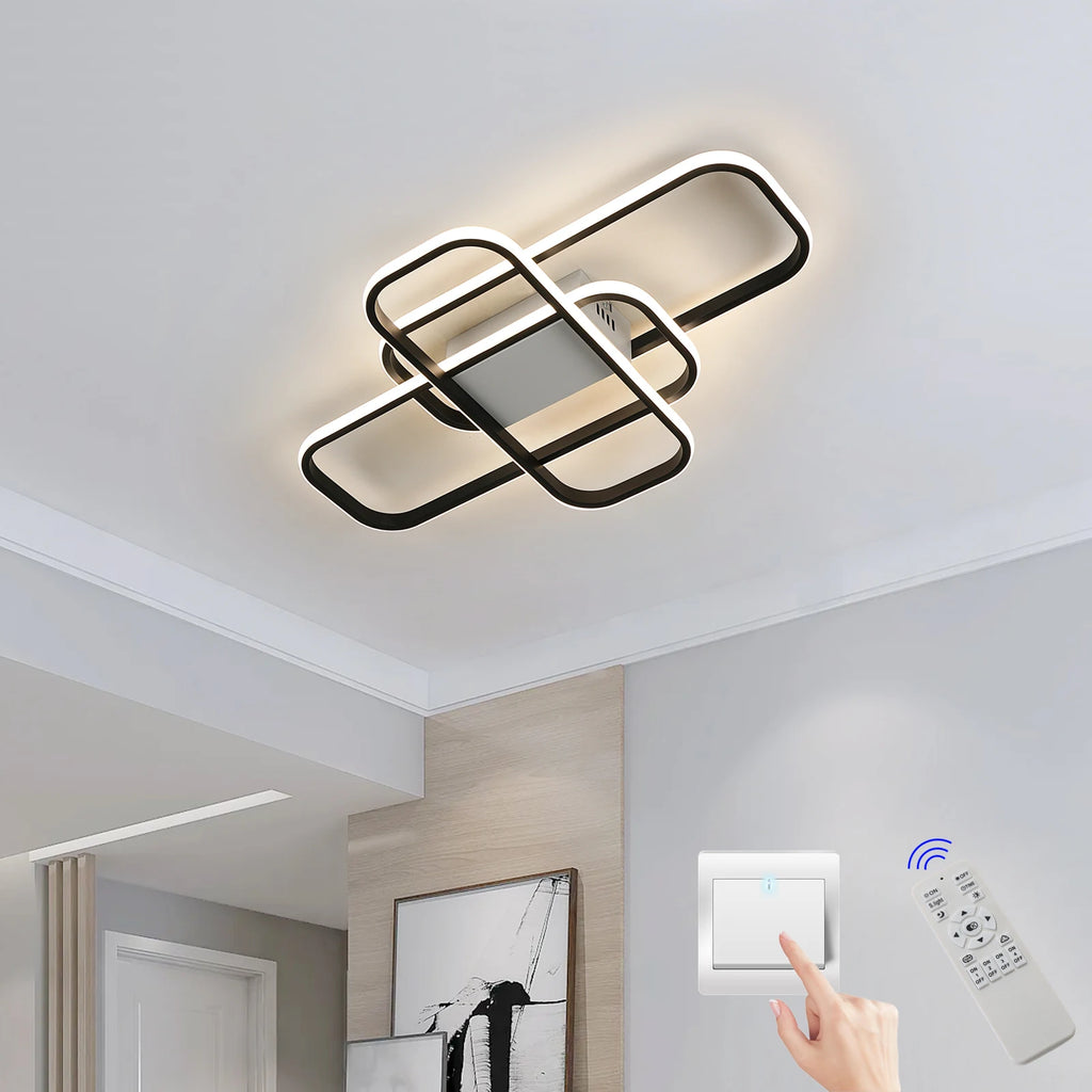 LED Ceiling Light,Dimmable Ceiling Light With Remote Control,44W LED Ceiling Lamps Fixtures Brightness Adjustable3000K-6500K  For Living Room,Bedroom,Dining Room