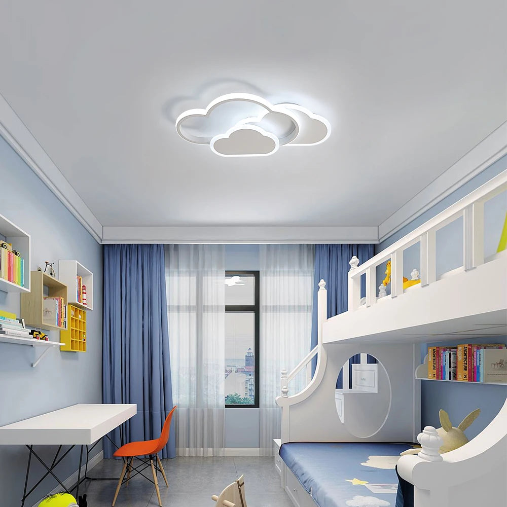 Cloud LED Ceiling Light,32W Dimmable LED Ceiling Lamp With Remote Control 3000K/4500K/6500K For Children's Room