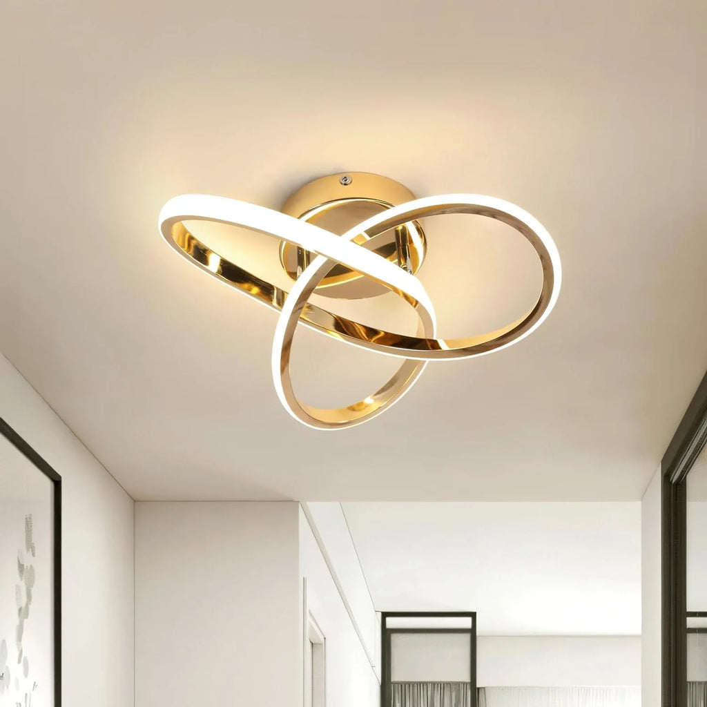 30W Flower Shape LED Ceiling Lights,Gold Modern LED Ceiling Lamp For Living Room,Bedroom,Office,Natural Light 4500K