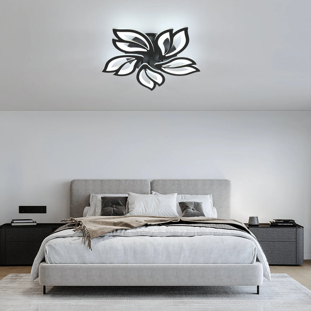 Dimmable LED Ceiling Light,Use APP Ceiling Lamp Petals with Remote Control,3000K/4500K/6500K For Living Room