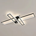 Modern Geometric LED Ceiling Ligh, 4500K Neutral White Light Non Dimmable Flush Mount Ceiling Lamp Black Linear Fixture For Living Room Bedroom Hallway Kitchen Indoor Home Lighting