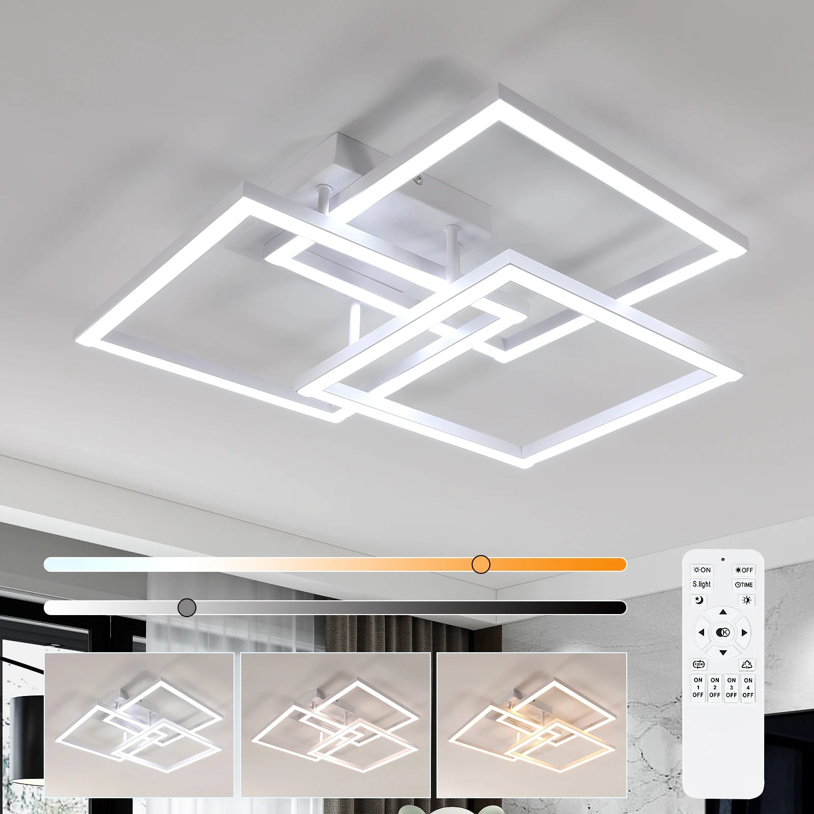 LED Ceiling Light,40W Dimmable LED Ceiling Lamp with remote control 3000K-6500K,For living room,Bedroom,Hallway,Indoor lighting