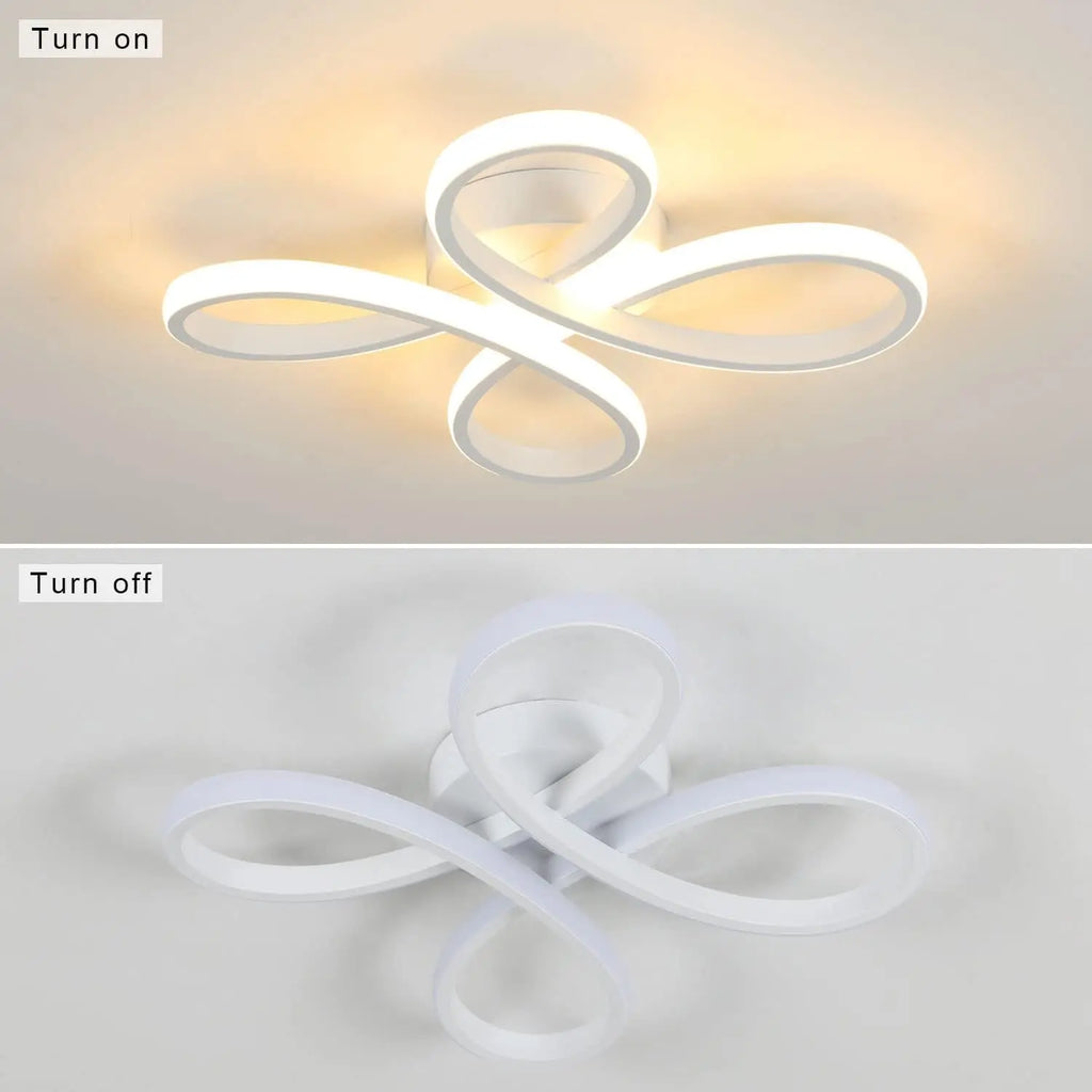 Minimalist Infinity Swirl LED Ceiling Lamp Fixed  Warm Light 3000K Non-Dimmable Surface Mount Light for Indoor Home