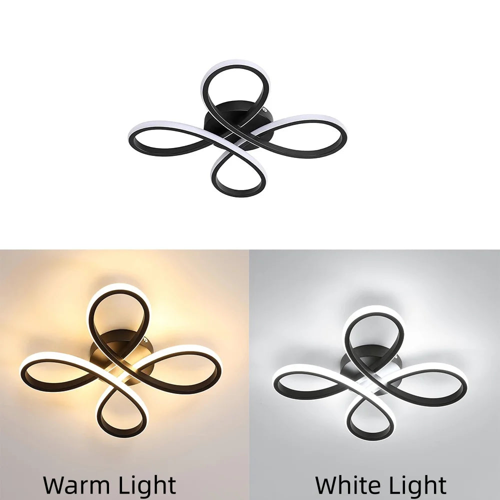 Nordic Style 30W LED Ceiling Lamp, Non-Dimmable Creative Infinity Loop Ceiling Light Fixture for Home Indoor Lighting