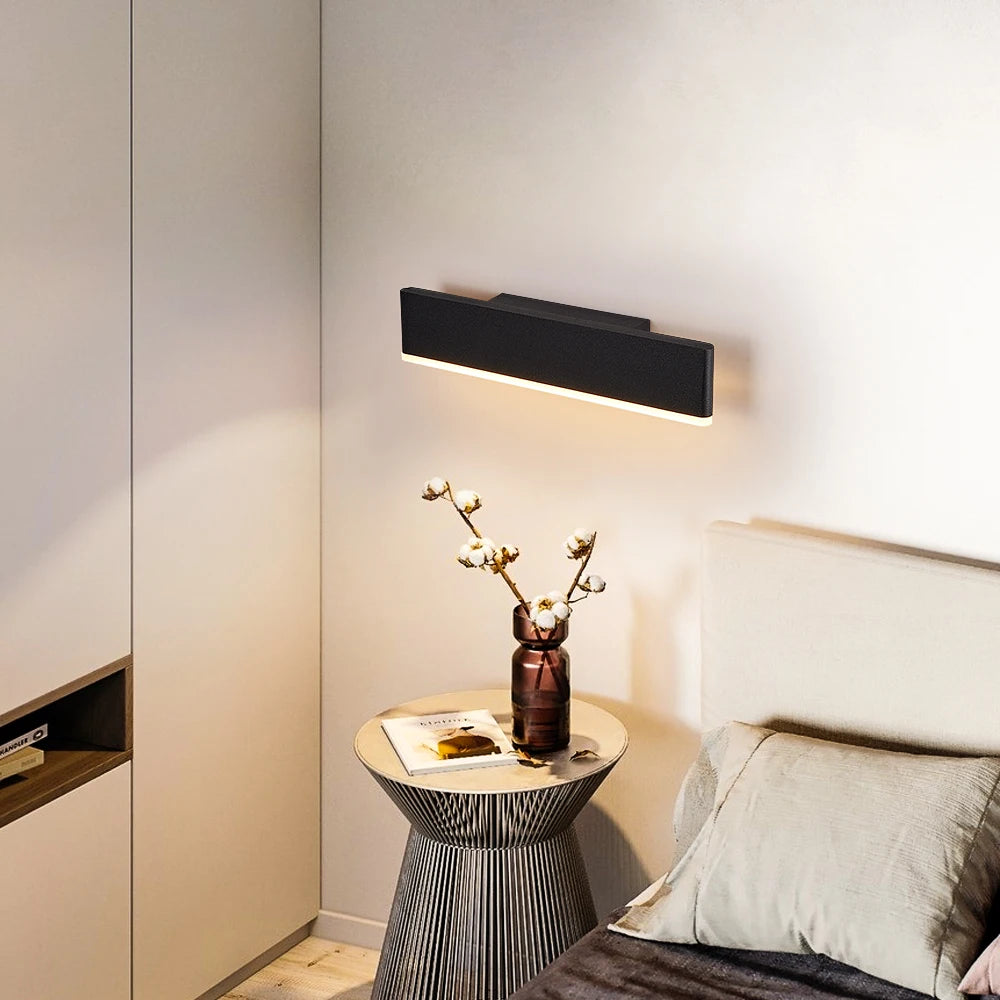 Ajustable Angle 360° Wall Light,Modern Bedside Reading Light Hardwired No Plug Wall Lamp 9W Dimmable Wall Sconce Light for Study Living Room Hallway Showroom,Warm Light 3000K