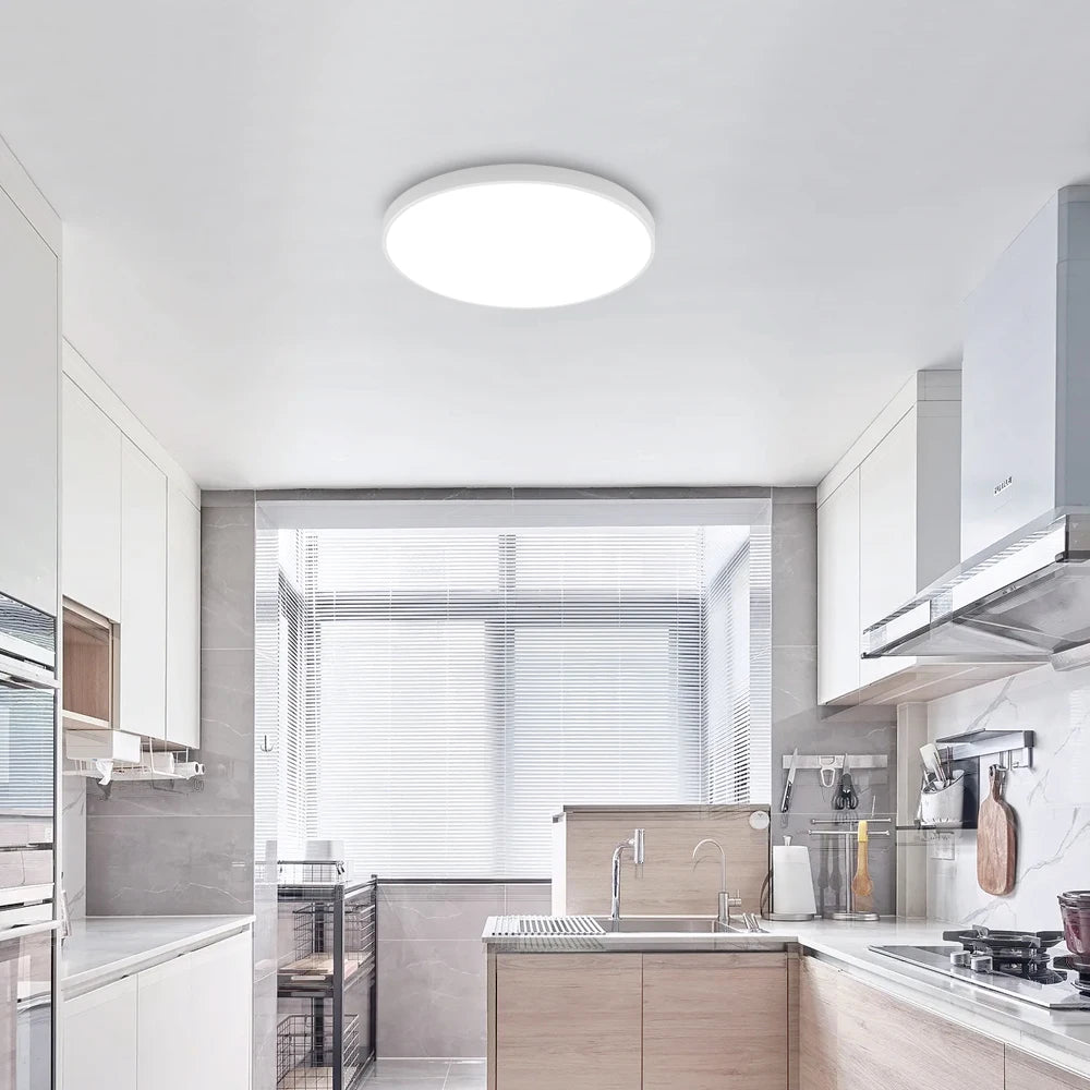 Ultra Thin Round LED Ceiling Light,6500K Cold White Light,Non-Dimmable,Modern Minimalist Ceiling Lamp for Bedroom Kitchen Living Room Home Lighting