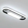 Modern Long Oval LED Ceiling Light Fixed Cool White Light 6500K No Dimmable Black White Border Ceiling Lamp Aisle Entrance Corridor Balcony Indoor Ceiling Lighting