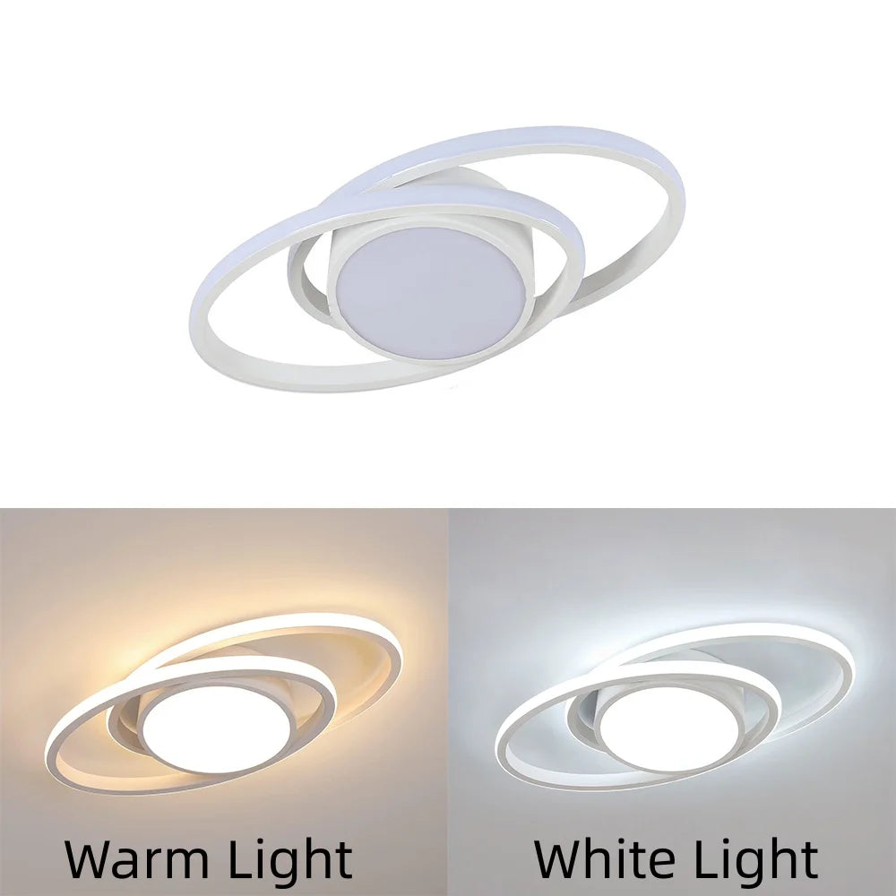 LED Ceiling Light,39W 4385LM Lighting Fixture,Round Modern Design Ceiling Lamp for Living Room Bedroom Corridor Balcony, Dia 39cm, Warm Light 3000K/White Light 6500K