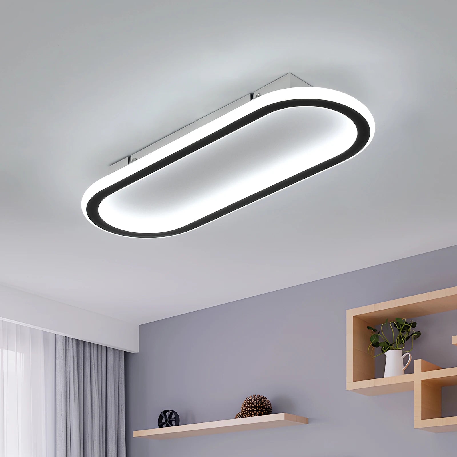 Modern LED Ceiling Light,33W 3712LM Rectangular Flush Mount LED Ceiling Light Cold White 6500K For Bedroom Hallway Balcony