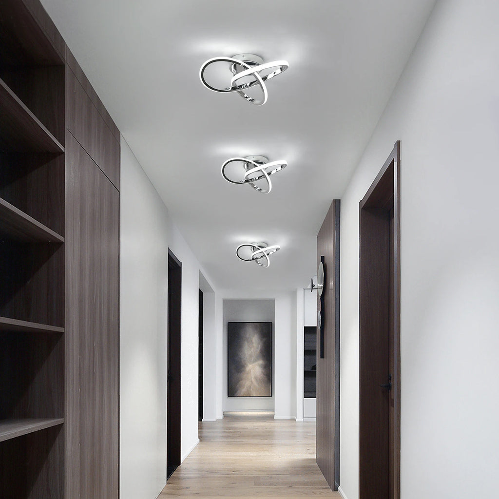 Modern Ceiling Lights,30cm 30W Curved Design Ceiling Light fixtures LED for Hallway,Entrance, Bedroom,Cold White Light 6500K