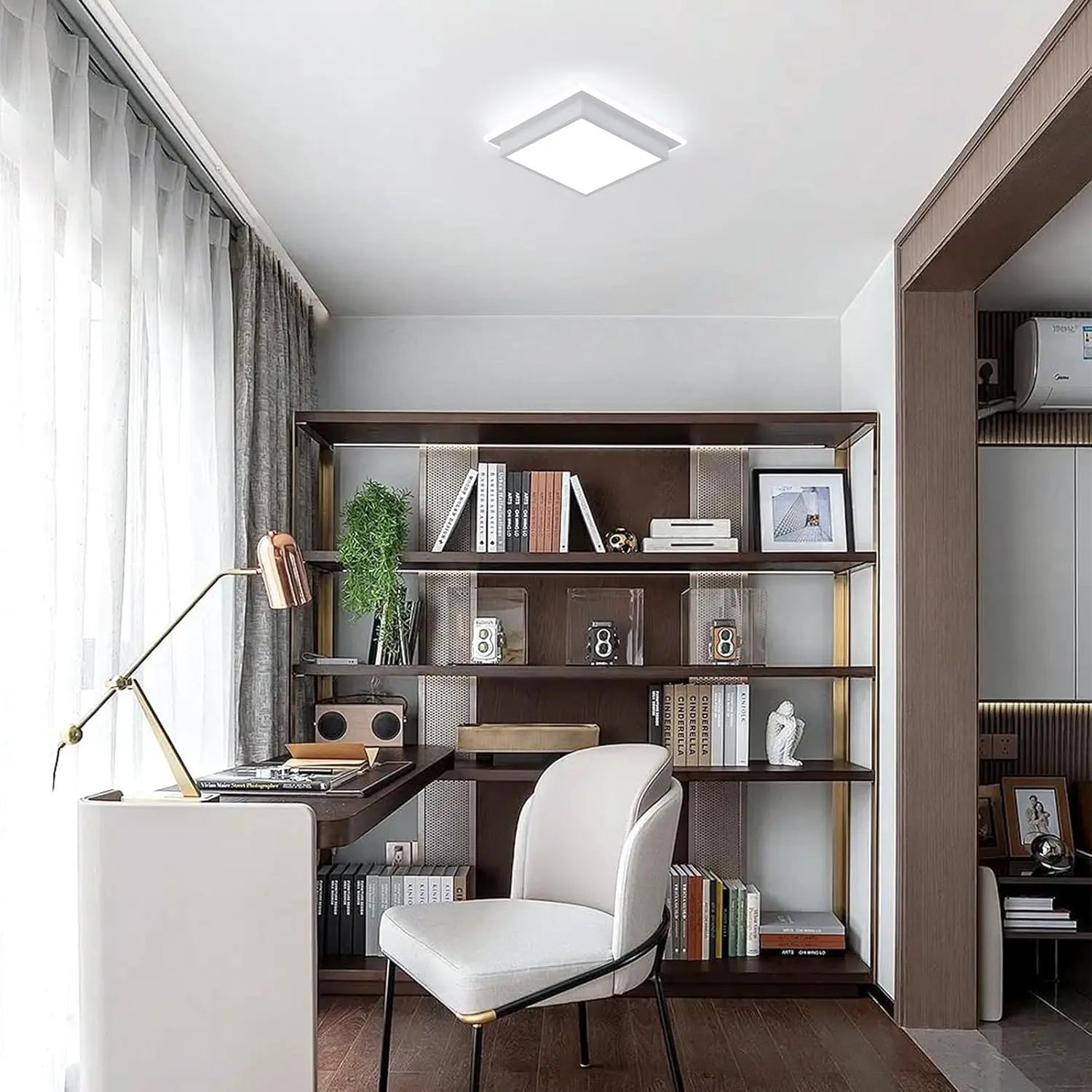 Modern LED Ceiling Light,20W 1800LM Acrylic Square LED Ceiling Lamp,Simple White Light Fittings Ceilings for Hallway,Cool White 6500K