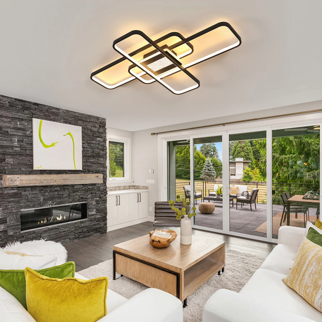 Dimmable LED Ceiling Lights,56W Square Light Fittings Ceilings with Remote Control/APP Control 3000K/4500K/6500K For Dining Room