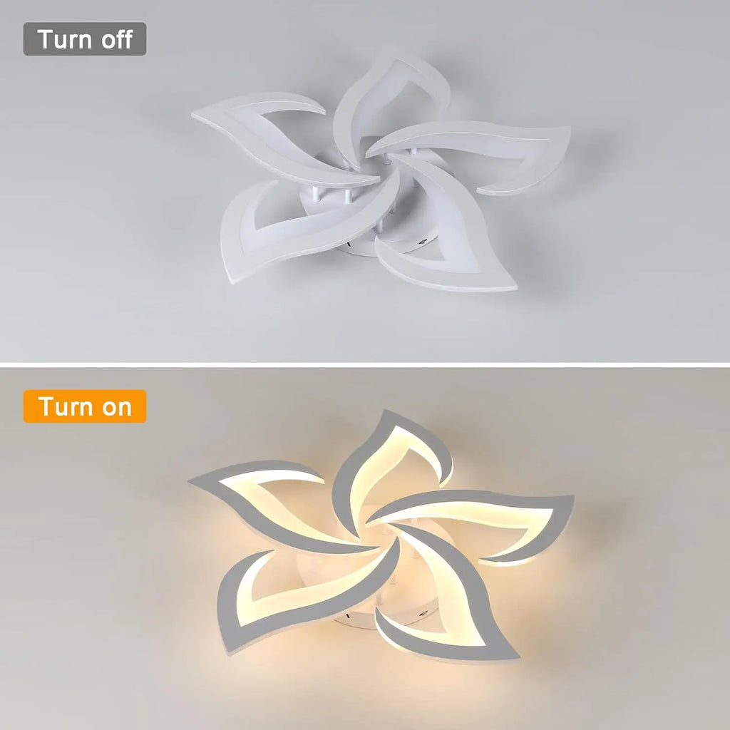 Dimmable LED Ceiling Light,Modern Ceiling Lamp With Remote Control,Creative Petal Ceiling Light For Living Room 3000K-6500K