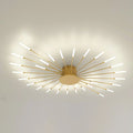 Modern Flower Shape Ceiling Lamp,Flush Mount Metal Acrylic Firework Petal LED Lighting Fixture for Dining Room ,Neutral Light