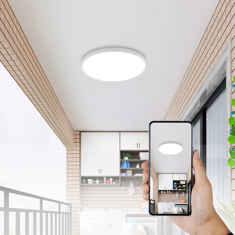 Ultra Thin Round LED Ceiling Light,6500K Cold White Light,Non-Dimmable,Modern Minimalist Ceiling Lamp for Bedroom Kitchen Living Room Home Lighting