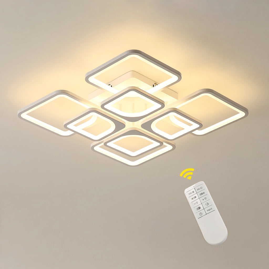 Dimmable LED Ceiling Light,80W 8000LM Ceiling Lamp with Remote Control,Square Ceiling Lamp for Living Room,Office,3000~6500K