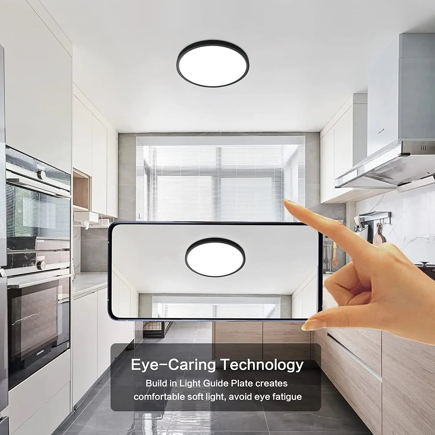 LED Flush Mount Ceiling Light,24W 2050LM Round Ceiling Lights,Ultra-Thin Ceiling Lamp for Bedroom,White Light 6500K