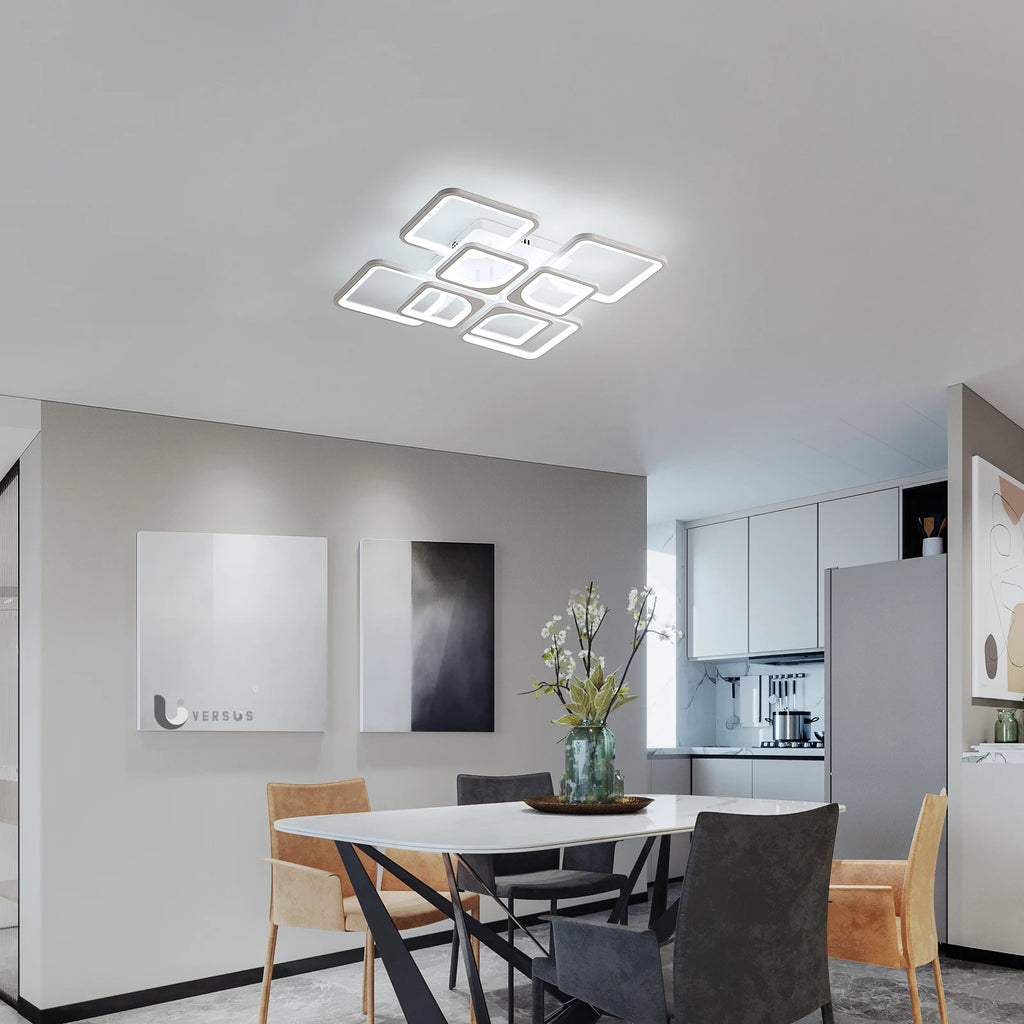 Dimmable LED Ceiling Light,80W 8000LM Ceiling Lamp with Remote Control,Square Ceiling Lamp for Living Room,Office,3000~6500K