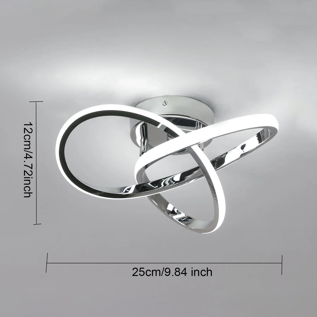 Modern Ceiling Light,6500K Cool White Led Ceiling Light Fixture,Curved Design Ceiling Lamp for Hallway Entryway