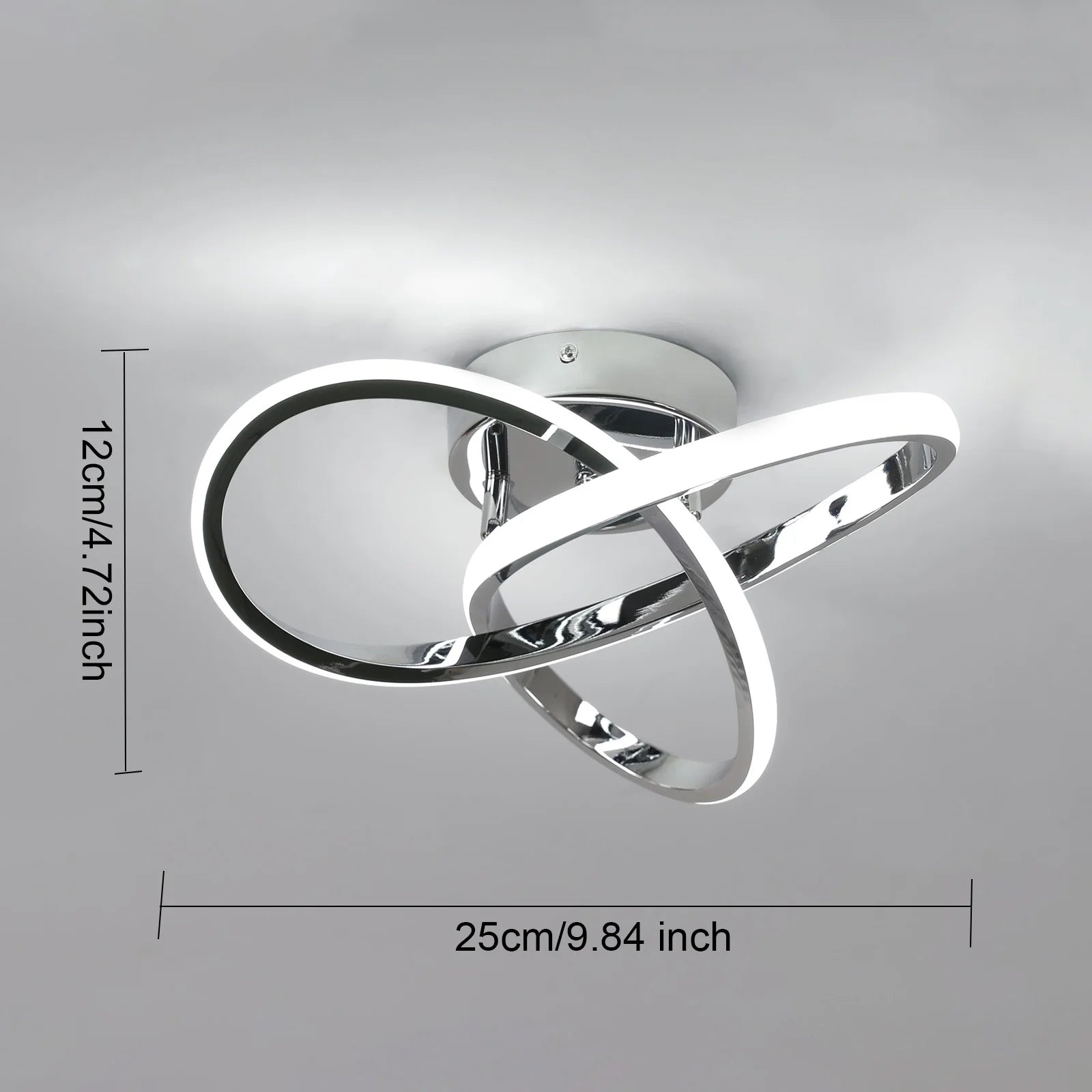 Modern Ceiling Light,6500K Cool White Led Ceiling Light Fixture,Curved Design Ceiling Lamp for Hallway Entryway