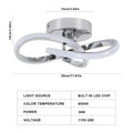 Modern Ceiling Lights,30cm 30W Curved Design Ceiling Light fixtures LED for Hallway,Entrance, Bedroom,Cold White Light 6500K