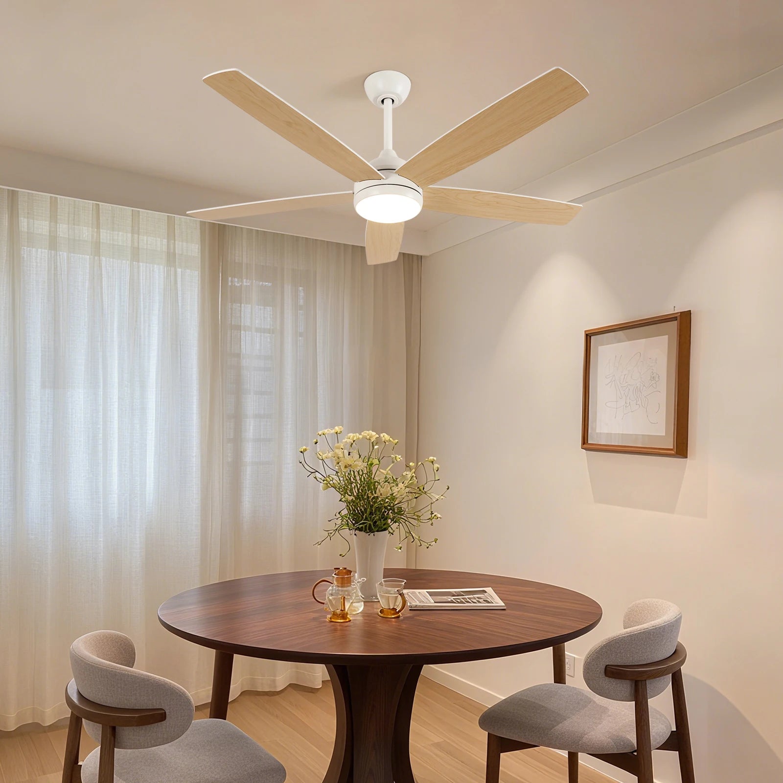 Dimmable Ceiling Fans Lights,LED Ceiling Fan With Remote Control,Adjustable 3-Color Temperatures Ceiling Fan Lamp 3000K-6500K