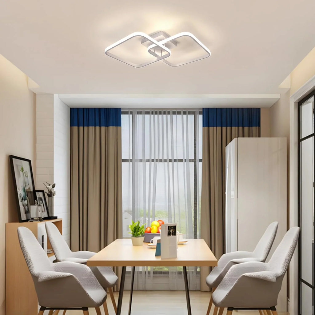 Modern Dimmable Minimalist LED Ceiling Light,Square Modern Flush Mount Fixture with Adjustable Light,Three Colour Dimming 3000K-6500K for Bedroom,Living Room