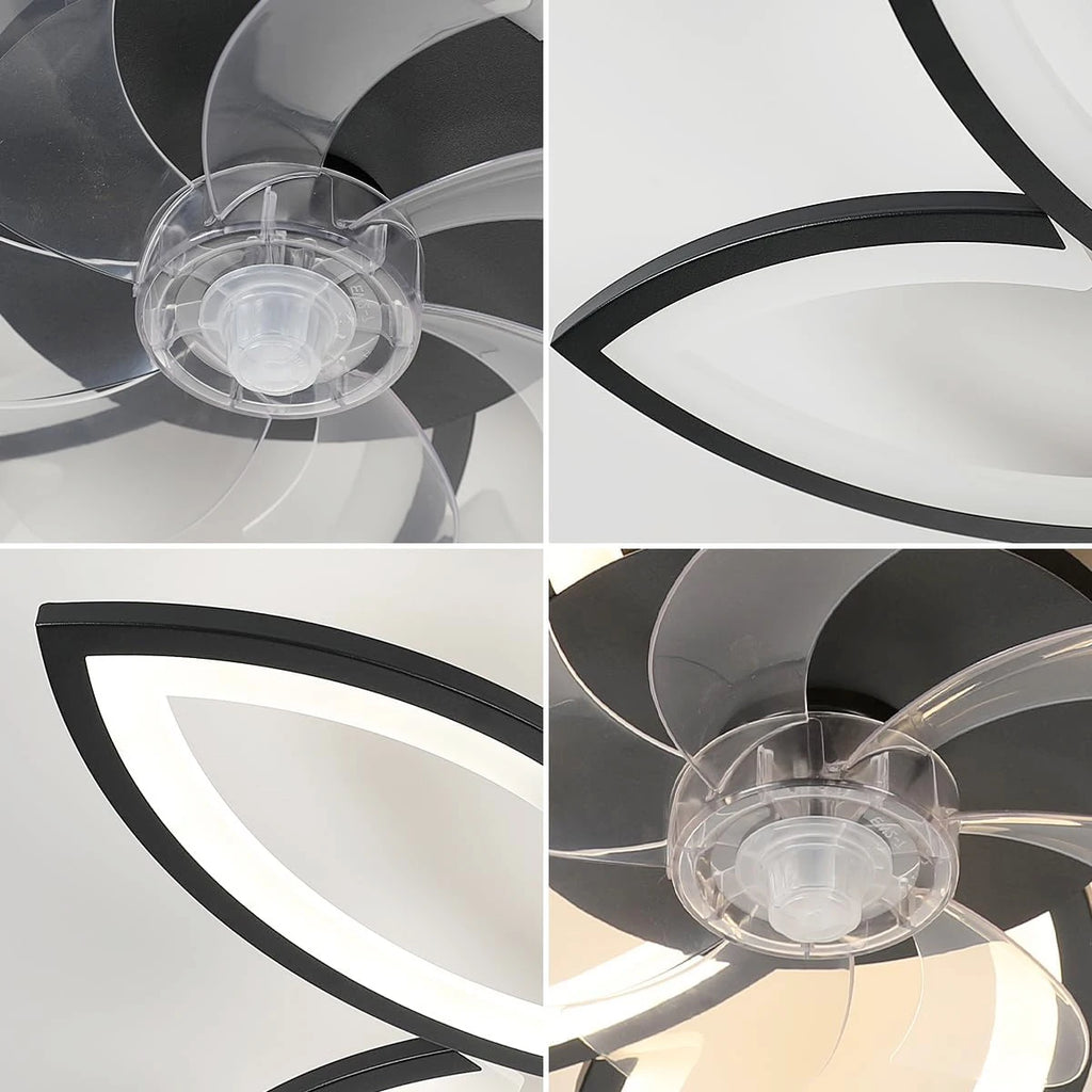 Dimmable Ceiling Fan Light,Flush Mounted Ceiling Fan Light With Remote Control,3000K/4500K/6500K For Dining Room,Living Room