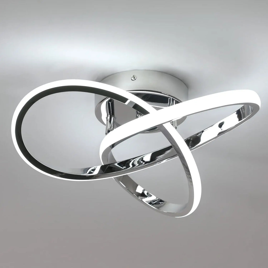 Modern Ceiling Light,6500K Cool White Led Ceiling Light Fixture,Curved Design Ceiling Lamp for Hallway Entryway