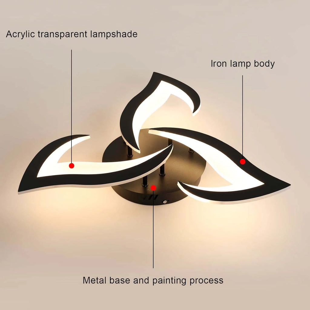 Modern Ceiling Light,35W Dimmable 3000K-6500K Ceiling Lamp Remote Control,3-Lights Flower LED Ceiling Light Fixture for Dining Room Bedroom Dinning Room