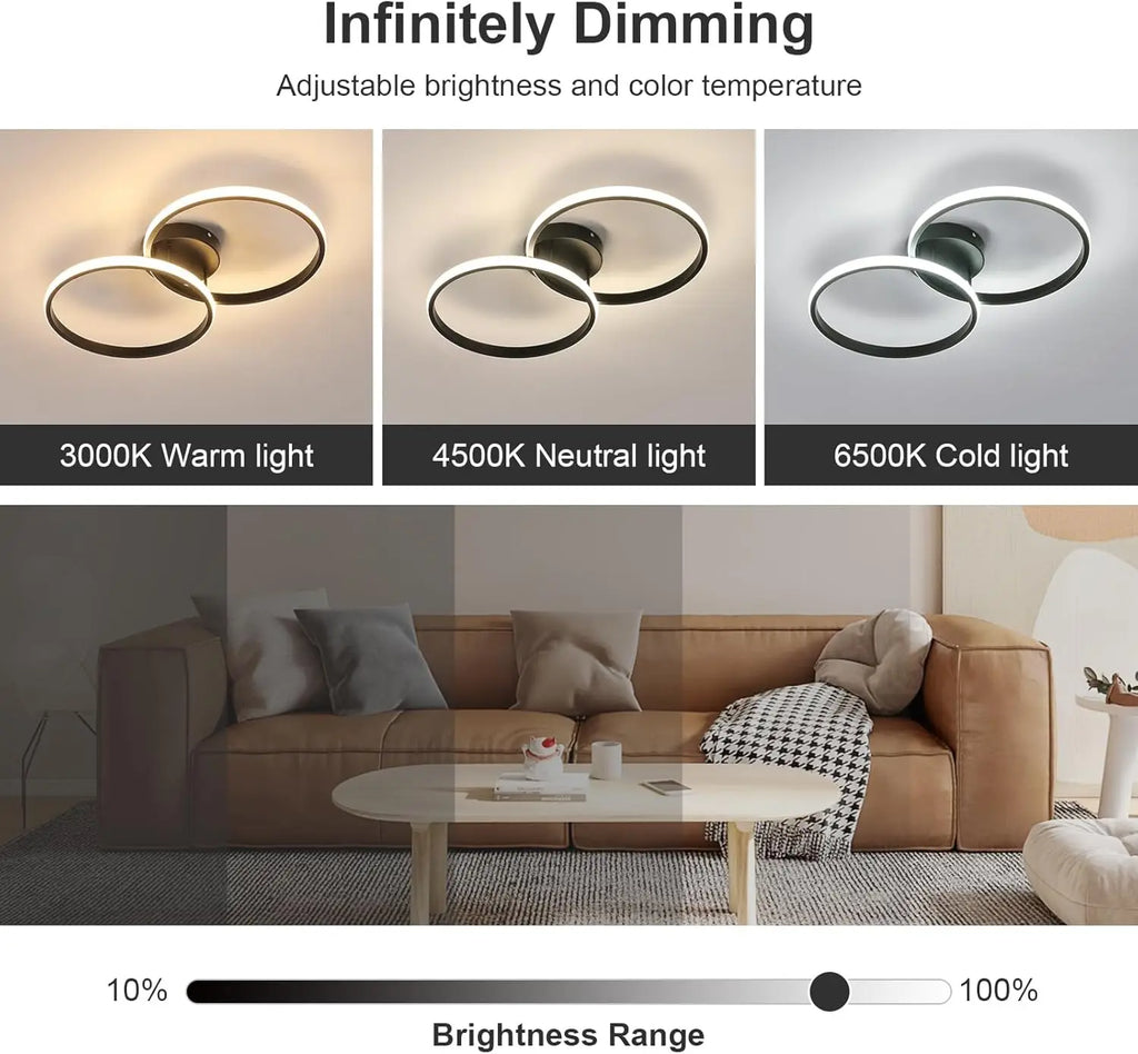 Dimmable LED Ceiling Light,38W 4275LM  LED Ceiling Light with Remote Control  Dimmable 3000K-6500K,Ceiling Lamp for Living Room