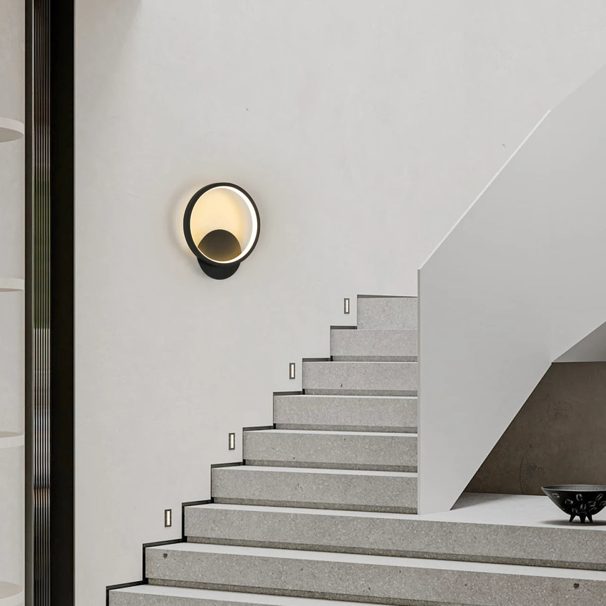 Indoor Wall Lights,Modern 12W Round Wall Night Lamp ,Perfect for Living Room,Bedroom,Hallway,Stairs,3000K Warm White Light
