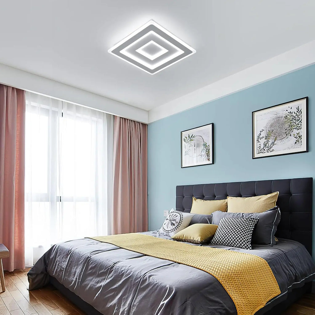 Modern LED Ceiling Light Square White Light Fixed No Dimmable Home Ceiling Lamp for Bedroom Living Room Corridor